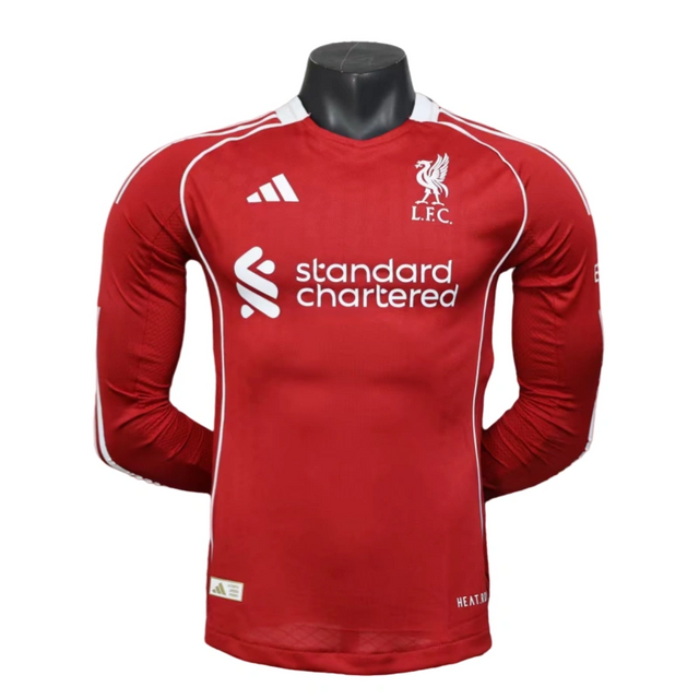 Liverpool Long Sleeve Jersey Home Football Shirt 2025-26-Player version