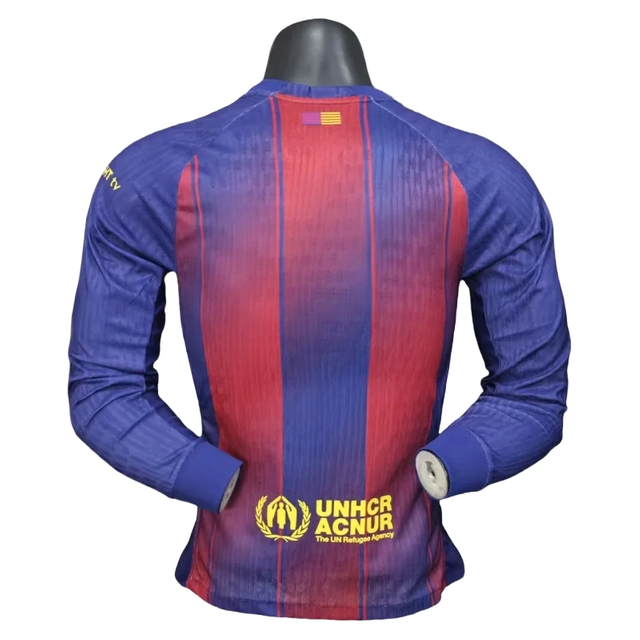 Barcelona Home Long Sleeve soccer jerseys 2025-26 Player Version