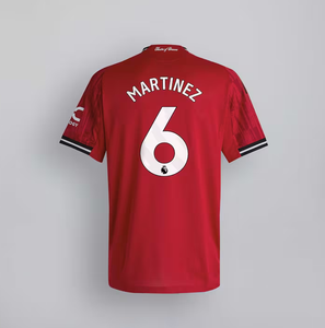 Martinez #6 Manchester United Home Authentic Soccer Jersey 2025/26