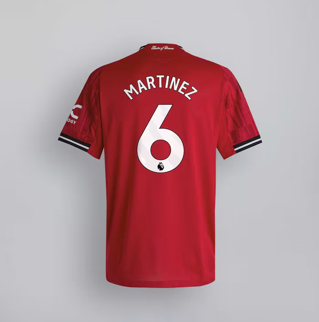 Martinez #6 Manchester United Home Authentic Soccer Jersey 2025/26