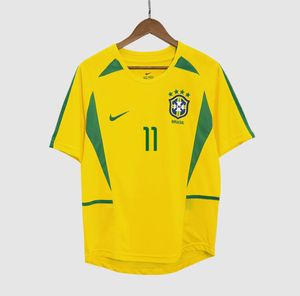 RONALDINHO #11 Brazil Retro Jersey Home Soccer Shirt 2002/03