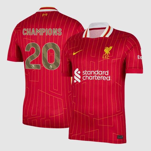 CHAMPIONS #20 Liverpool Home Soccer Jersey 2024/25 Red