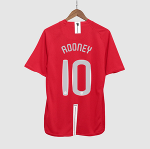 ROONEY #10 Manchester United Retro Jersey Home Soccer Shirt 2007/08 - UCL Final