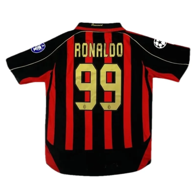 RONALDO #99 AC Milan Home Retro Long Sleeve Soccer Jersey 2006/07