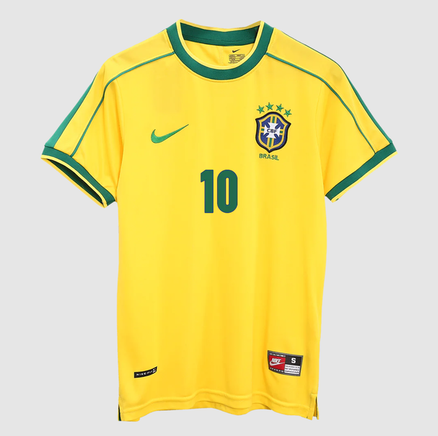 Retro Jersey RIVALDO #10 Brazil Home Soccer Shirt 1998 -World Cup