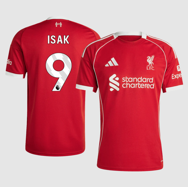ISAK #9 Liverpool Home Soccer Jersey 2025/26