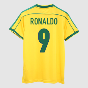 Retro Jersey RONALDO #9 Brazil Home Soccer Shirt 1998 -World Cup