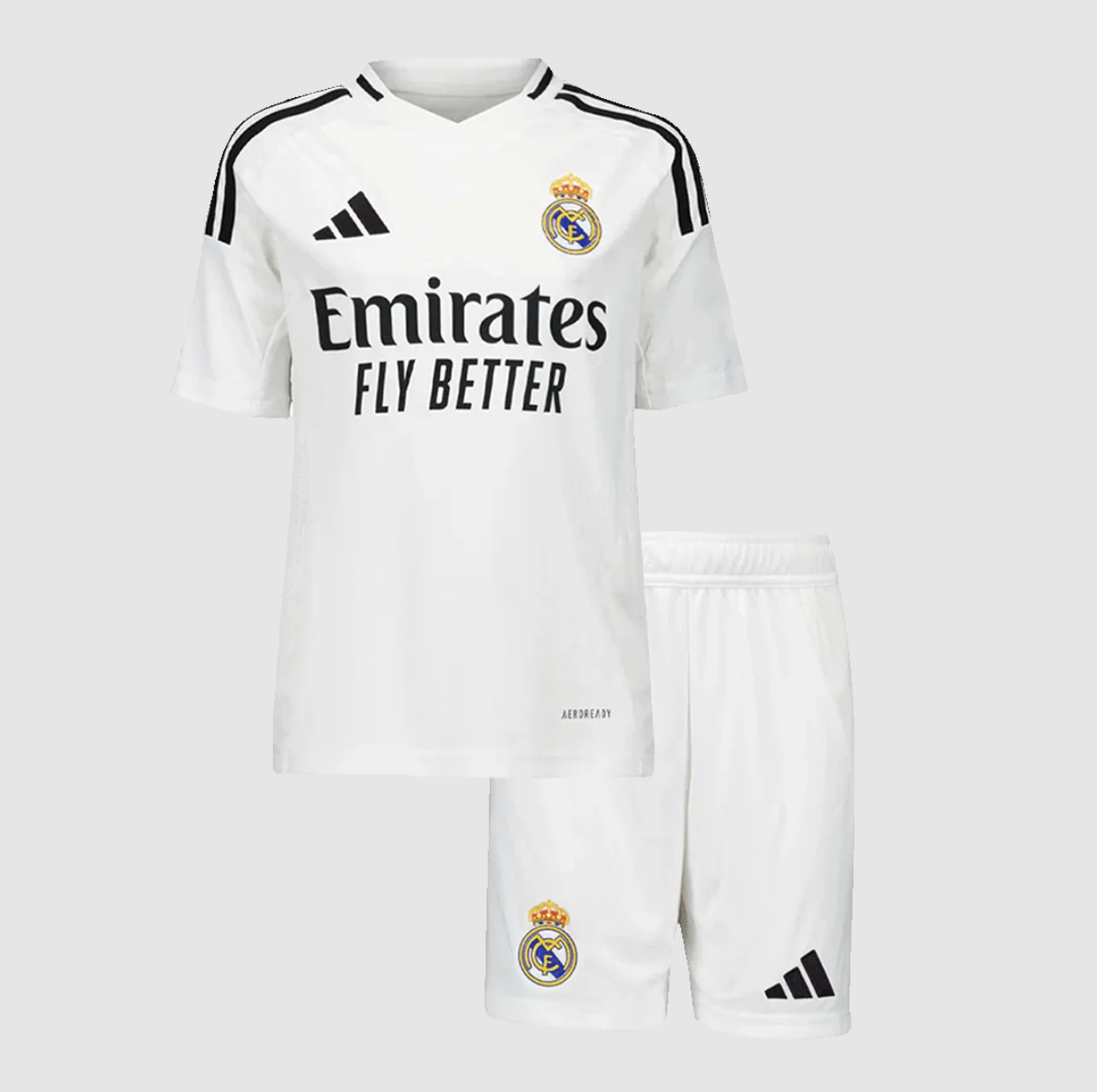 Kid's Real Madrid Home Soccer Jersey Kit (Shirt+Shorts) 2024/25