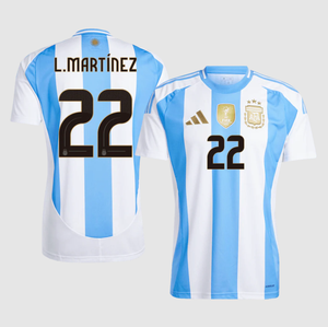 L.Martínez #22 Argentina Home Soccer Jersey 2024