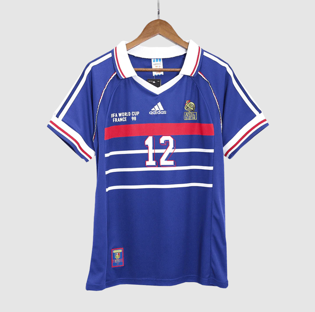 Retro HENRY #12 1998 France World Cup Home Soccer Jersey