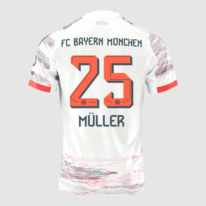 MULLER #25 Bayern Munich Away Soccer Jersey 2025/26 White