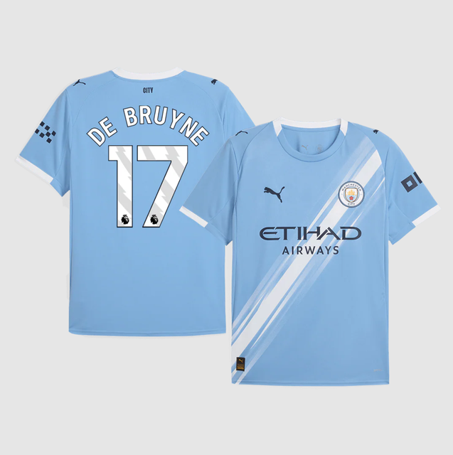 DE BRUYNE #17 Manchester City Home Soccer Jersey 2025/26 Blue