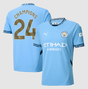 CHAMPIONS #24 Manchester City Home Soccer Jersey 2024/25