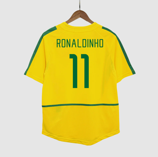 RONALDINHO #11 Brazil Retro Jersey Home Soccer Shirt 2002/03