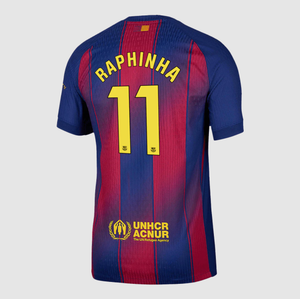 RAPHINHA #11 Barcelona Home Soccer Jersey 2025/26