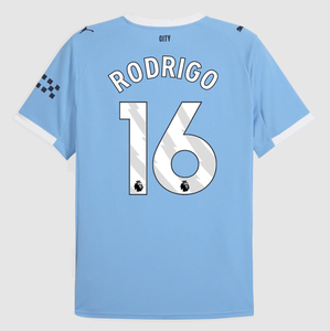 RODRIGO #16 Manchester City Home Soccer Jersey 2025/26 Blue