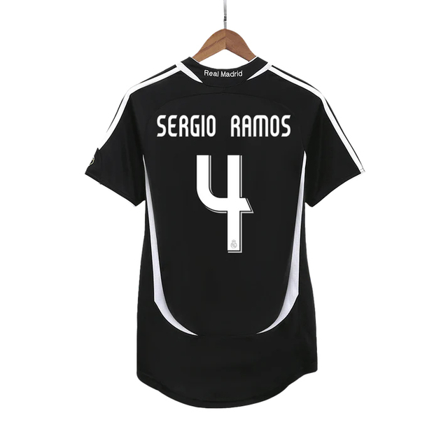 SERGIO RAMOS #4 Retro Jersey Real Madrid Away Soccer Shirt 200607