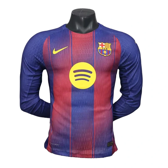 Barcelona Home Long Sleeve soccer jerseys 2025-26 Player Version