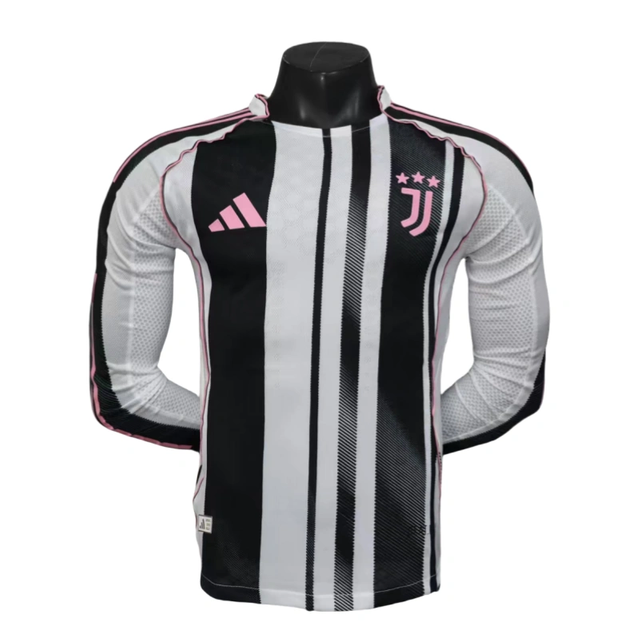 Juventus Long Sleeve Jersey Home Football Shirt 2025-26-Player version