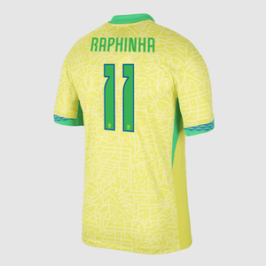 Brazil RAPHINHA #11 Soccer Jersey Home Custom Shirt 2024