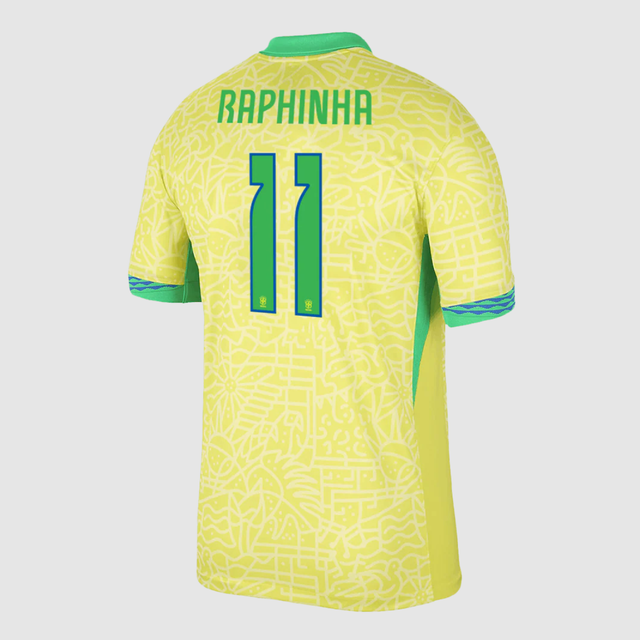Brazil RAPHINHA #11 Soccer Jersey Home Custom Shirt 2024