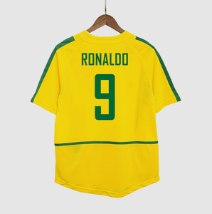 RONALDO #9 Brazil Retro Jersey Home Soccer Shirt 2002/03