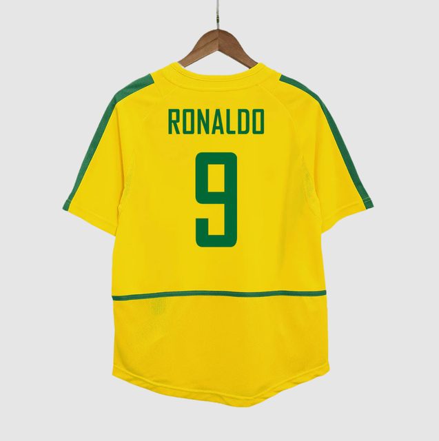 RONALDO #9 Brazil Retro Jersey Home Soccer Shirt 2002/03