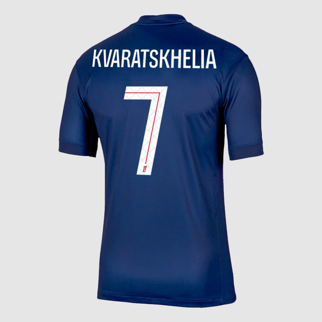 KVARATSKHELIA #7 PSG Home Soccer Jersey 2025/26