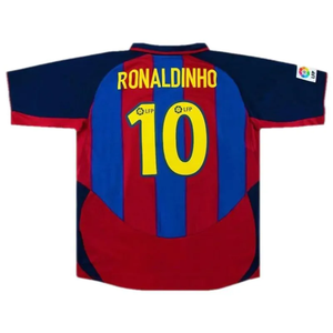 2003/04 Barcelona Ronaldinho #10 Retro Jersey Home
