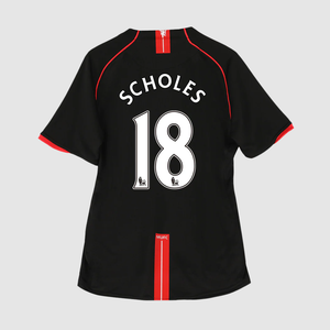 Manchester United SCHOLES #18 Retro Jerseys 2007/08 Away Soccer Jersey For Men