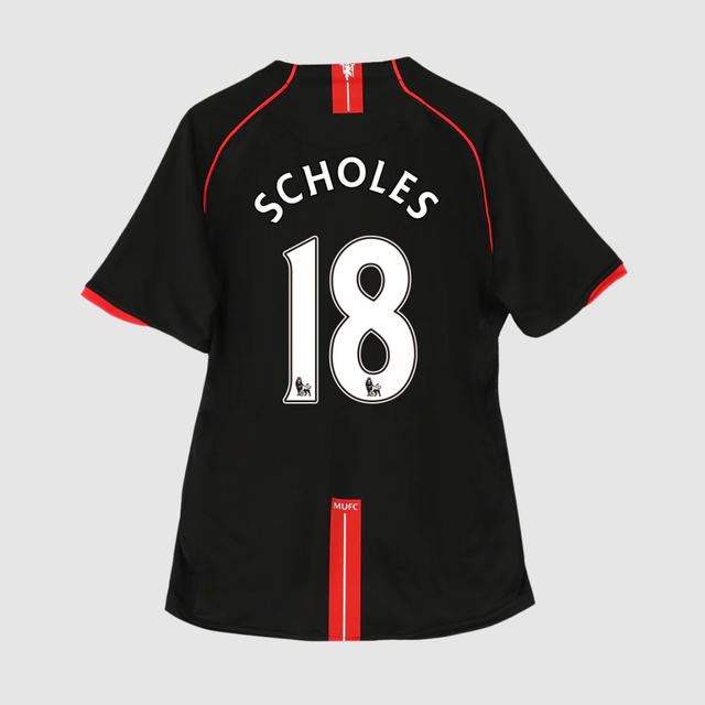 Manchester United SCHOLES #18 Retro Jerseys 2007/08 Away Soccer Jersey For Men