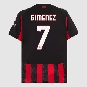 GIMENEZ #7 AC Milan Home Soccer Jersey 2025/26 Red&Black