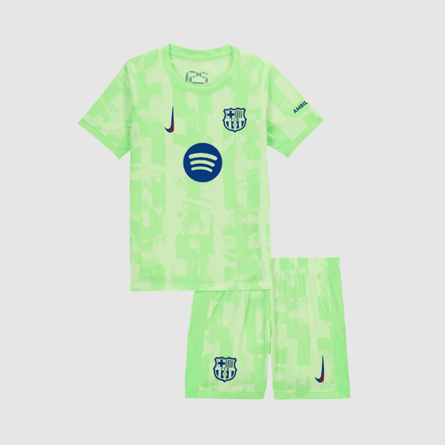 Kid's Barcelona Third Away Soccer Jersey Kit(Shirt+Shorts) 2024/25 - UCL (Spotify Logo Without Text)