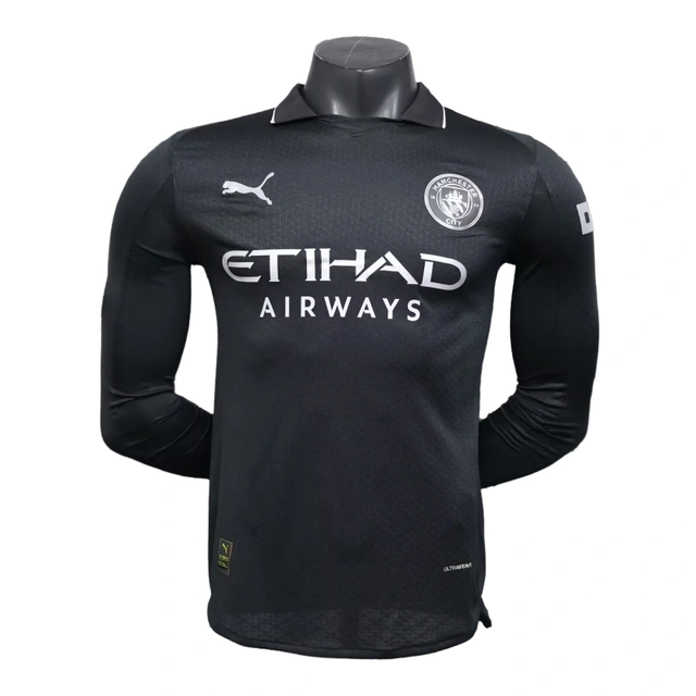 Manchester City Away Long Sleeve Football Shirt 2025-26 Player Version