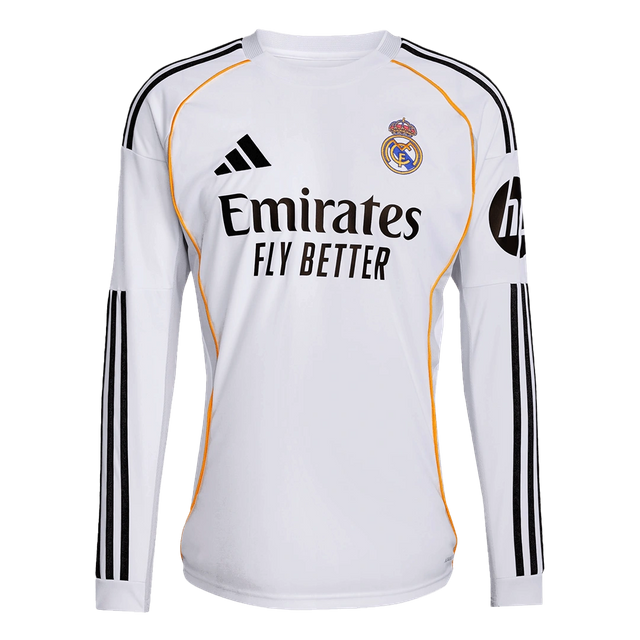 Real Madrid Long Sleeve Jersey Home Football Shirt 2025-26 Fan version