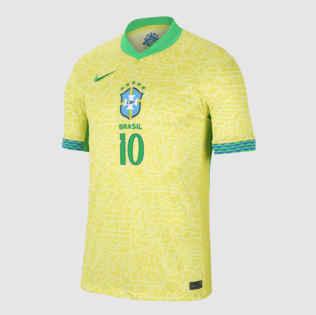 Brazil NEYMAR JR #10 Soccer Jersey Home Custom Shirt 2024