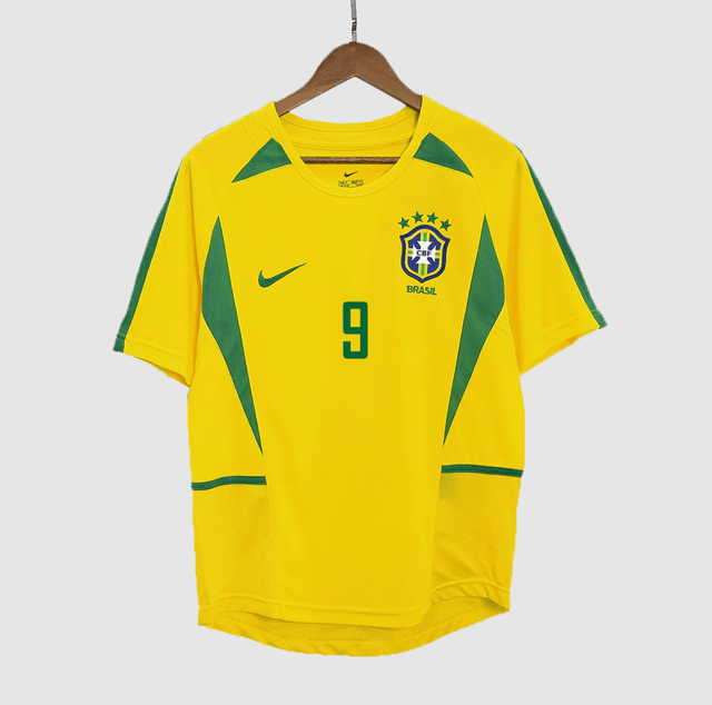 RONALDO #9 Brazil Retro Jersey Home Soccer Shirt 2002/03