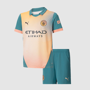 Kid's Manchester City Fourth Away Soccer Jersey Kit(Shirt+Shorts) 2024/25