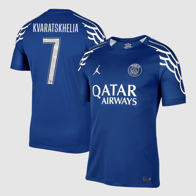 KVARATSKHELIA #7 PSG Soccer Jersey Fourth Away Custom Shirt 2024/25