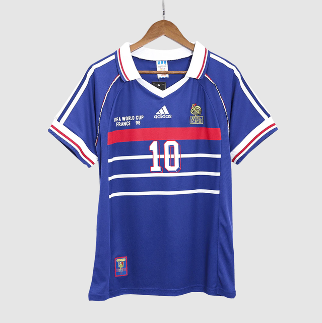 ZIDANE #10 France Retro Jersey Home Soccer Shirt 1998 World Cup