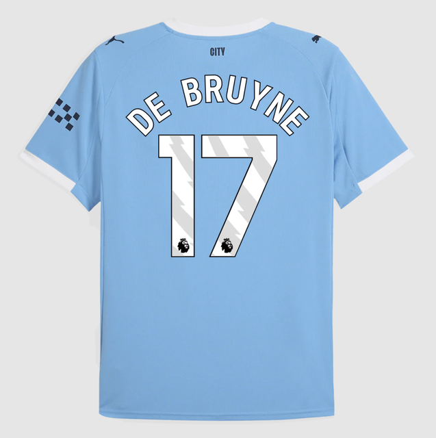 DE BRUYNE #17 Manchester City Home Soccer Jersey 2025/26 Blue